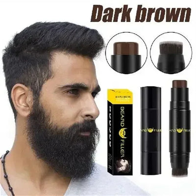 Men Beard Filling Stamp Beard Pencil Filler Waterproof Moustache Pen Beard Brush Enhancer Moustache Coloring Shaping Sweatproof