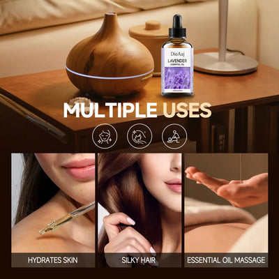 30ml/1.01fl.oz  LAVENDER Essential Oil  for Humidifier, Facial, Skin Care, Aromatherapy, Hair Care, Scalp and Body Massage