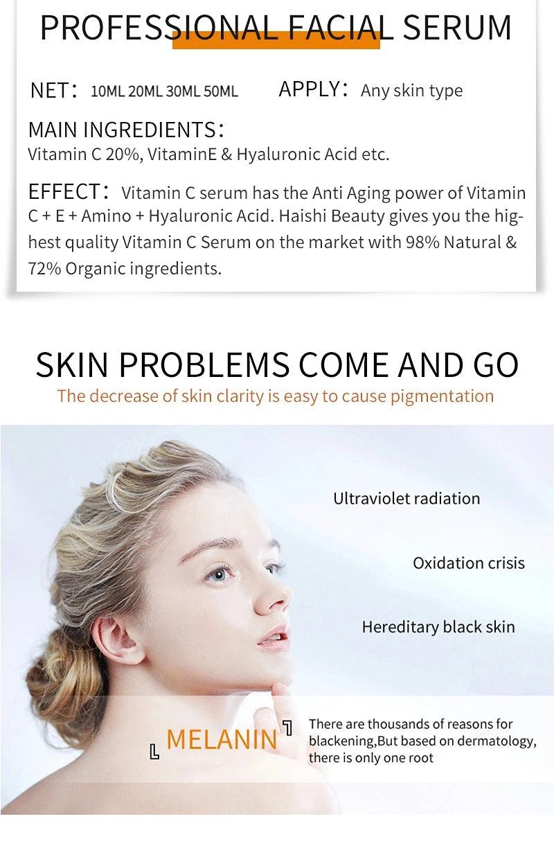 Natural Vitamin Serum Original Face Dark Spot Whitening Brighten Moisturizing VC Essence For Stretch Mark korean skin care