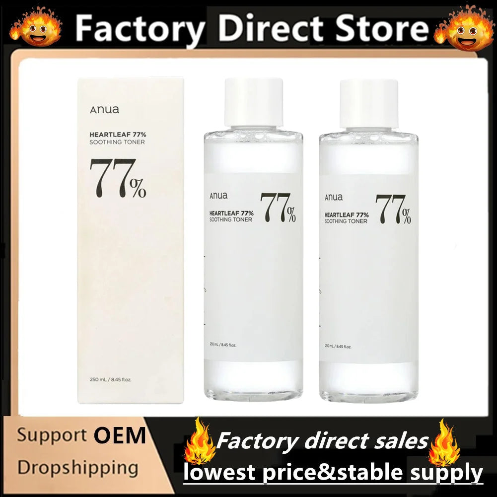 1/2Pcs Anua Heartleaf 77 Soothing Toner pH 5.5 Trouble Care, Calming Skin, Refreshing, Hydrating, Purifying Face Skin Care