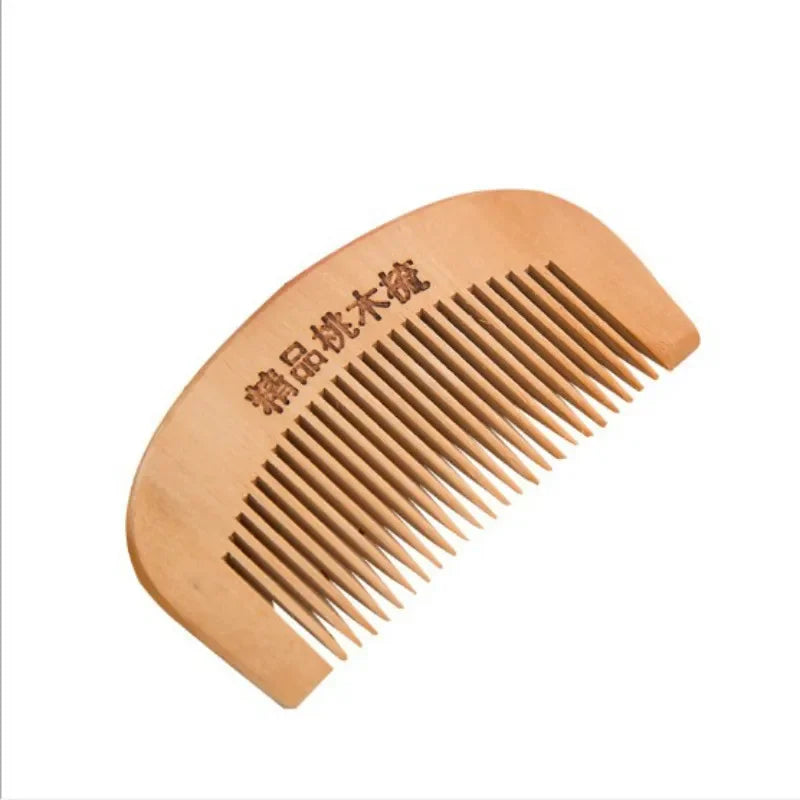 1Pcs Peach Wood Comb Flower Painted Anti-Static Natural Head Massage Comb Handmade Wooden Hair Comb Hair Styling Tools For Gift