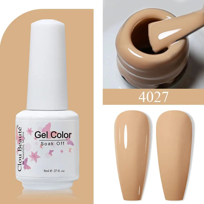 Clou Beaute 8ml Gel Polish Colorful Glitter UV Nail Gel Vernis Semi Permanent Glass Bottle Blue Green White Soak Off Gel Nail