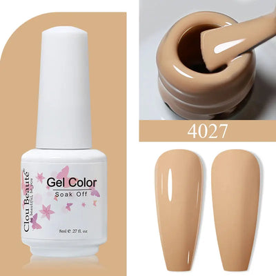 Clou Beaute 8ml Gel Polish Colorful Glitter UV Nail Gel Vernis Semi Permanent Glass Bottle Blue Green White Soak Off Gel Nail