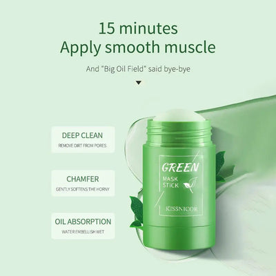 1/10Pcs Green Tea Face Cleansing Mask Stick Shrink pores Blackhead Remover facial Cleansing Moisturizing Mask SkinCare Face Care