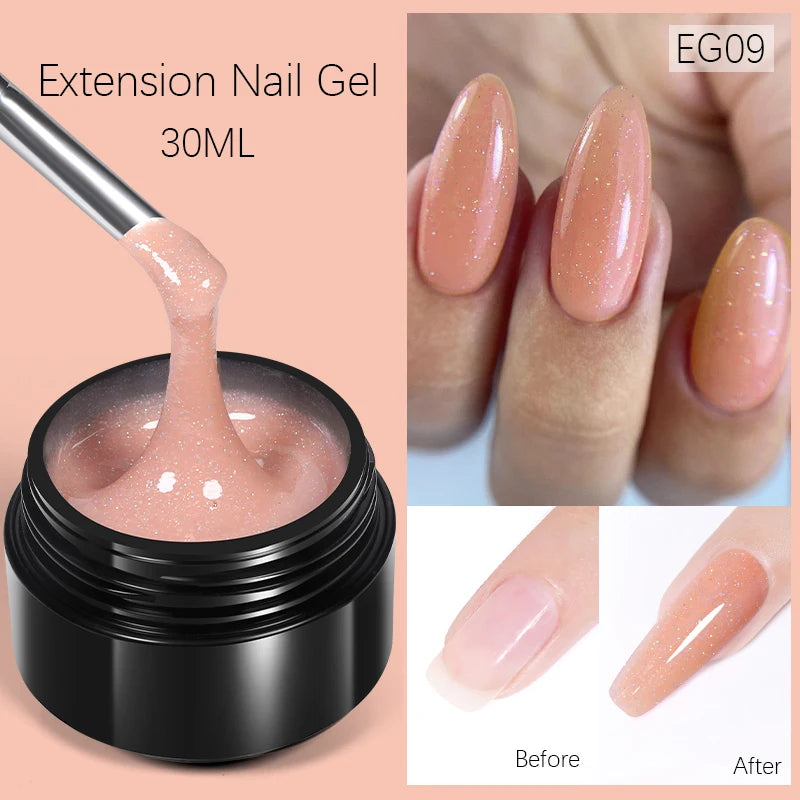 BORN PRETTY 15ml Nude White Non Stick Hand Solid Extension Nail Gel Polish Carving Flower Nail Art Building Constructed UV Gel