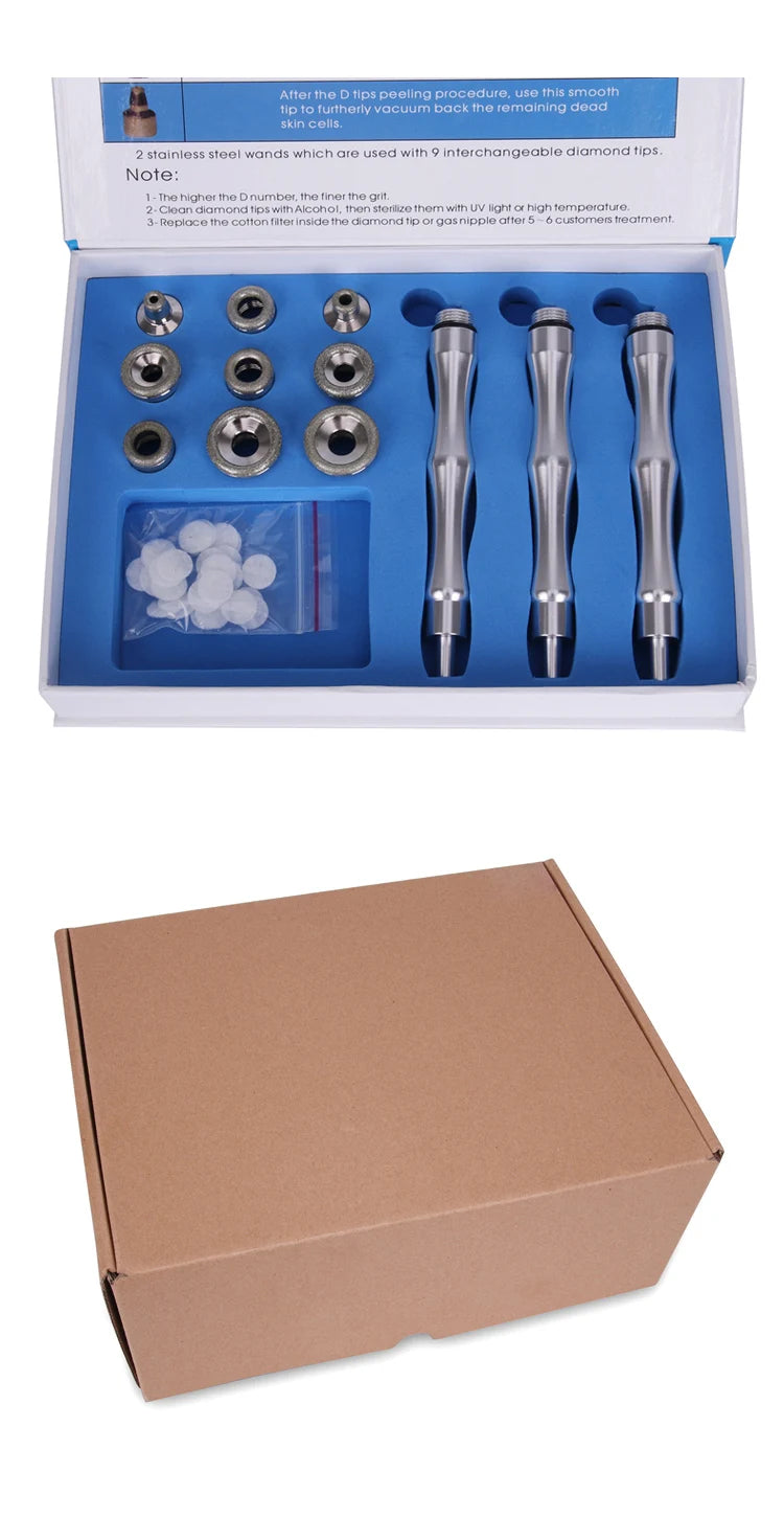 Professional Diamond Microdermabrasion Machine with Water Spray 65-68cmHg Suction Facial Exfoliation Skin Dermabrasion Machine