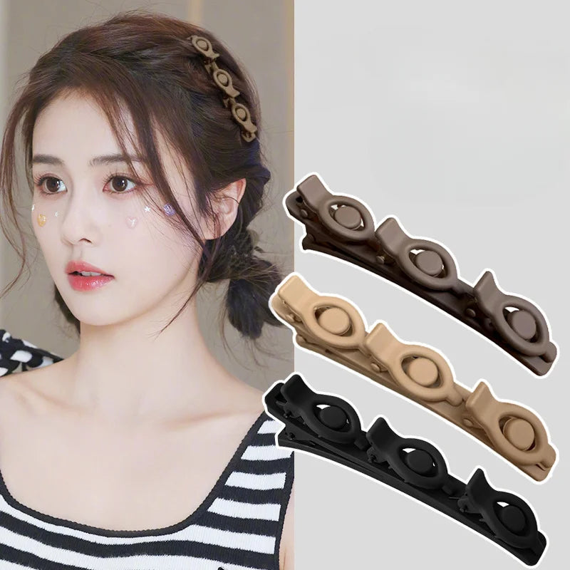 Double Layer Braided Hairpin Broken Hair Fixed Clip Women Girls Korean Fashion Hairpin Headband Hairpin Lazy Styling Accessories