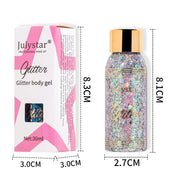 With Smear Spoon Multifunctional Eye Glitter Nail Hair Body Face Glitter Gel Art Flash Loose Sequins Cream Festival Glitter Deco