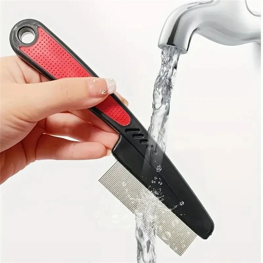 Stainless Steel Fine Tooth Comb Tweezers Comb Head LiceComb Dandruff Comb Professional Head Lice Nit Removal Hair Styling Tools