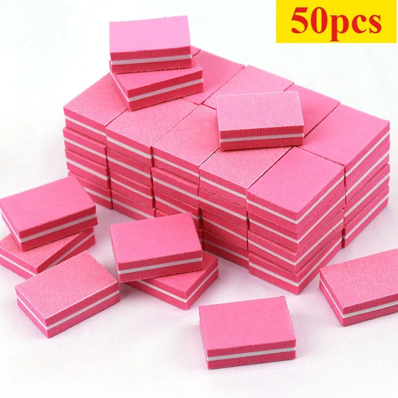 New 100-10Pc Mini Buffing Sanding Files Block Pedicure Care Nail Art Buffer Polish Manicure Pedicure Nail File Tools Nail Charm