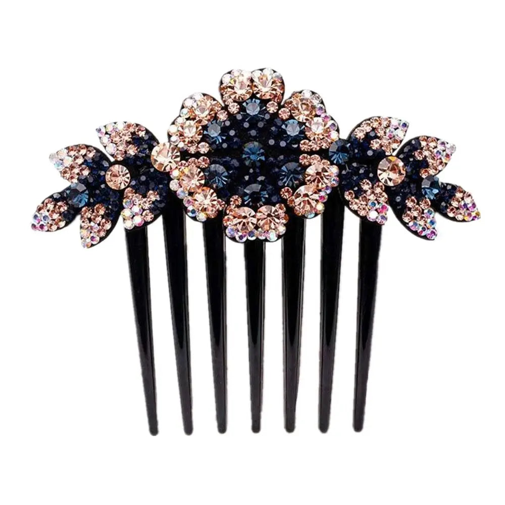 Women Hair Comb Rhinestone Crystal Hair Clips Hairpins Lady Bride Wedding Party Headdress Headwear Elegant Hair Accessories
