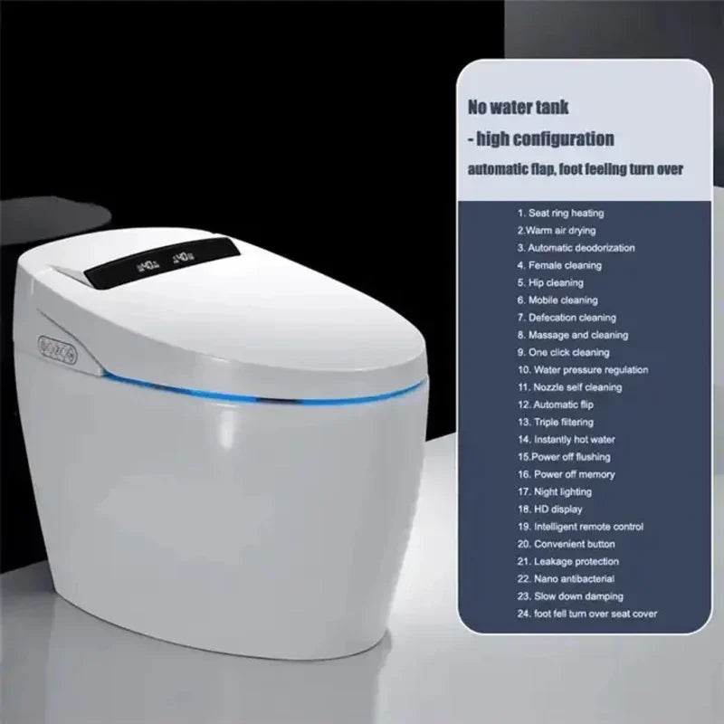 2025 Smart Toilet Luxury Automatic Flush Intelligent No water pressure limit Bowls Rimless Water Closet Wc Toilet Remote Control
