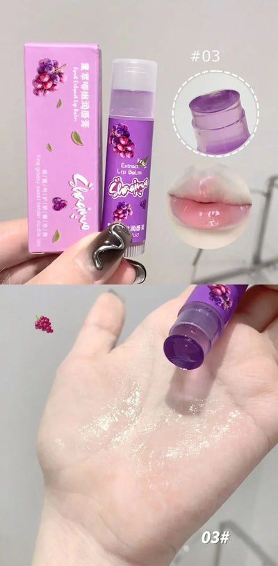 Jelly Fruit Lip Balm Plant Extract Moisturizing & Nourishing Lip Pomade Lasting Hydrating Lip Gloss Care Juicy Peach Lipsticks