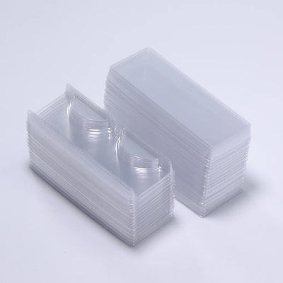 ANNAFRIS 50pcs Eyelashes Packaging Box False Lash Plastic Tray Holder Empty Storage Cover Mink Eyelash Display Box