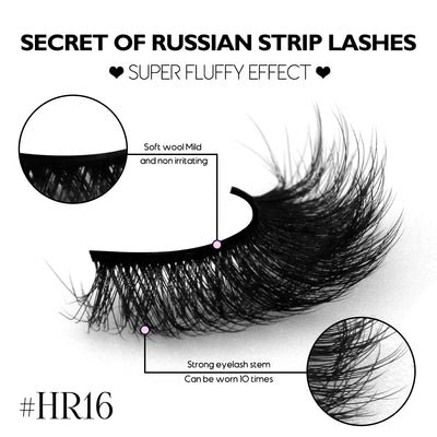 GROINNEYA 3D Fluffy False Eyelashes Look Soft Cat Eye Eyelashes Cosmetics Thick Curled Mink Eyelashes lashes Extension  Makeup