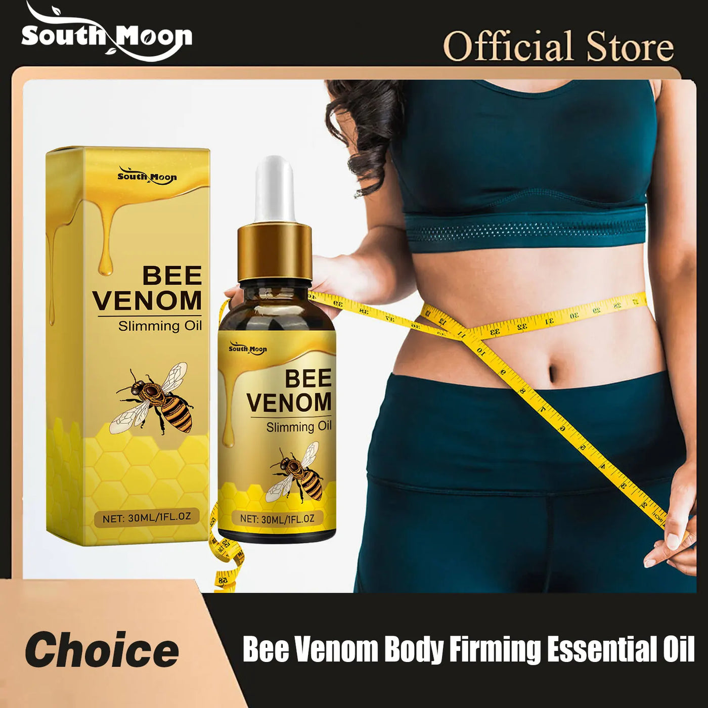 South Moon Bee Venom Body Firming Essential Oil Muscle Anti Cellulite Fat Burning Weight Loss Leg Shaping Belly Slim-ming Oils