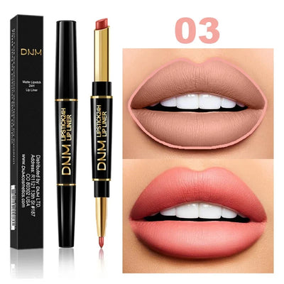 Double Ended Matte Lipstick Women Lip Liner 2 In 1 Makeup Matte Lipstick Durable Waterproof Nude Red Lipstick Lips Cosmetics