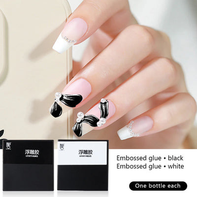 5ml Painted Embossed Gel Nail Polish 3D Black White Nail Art Plaster Gypsum Drawing Painting Carving Gel Salon DIY Manicure Tool