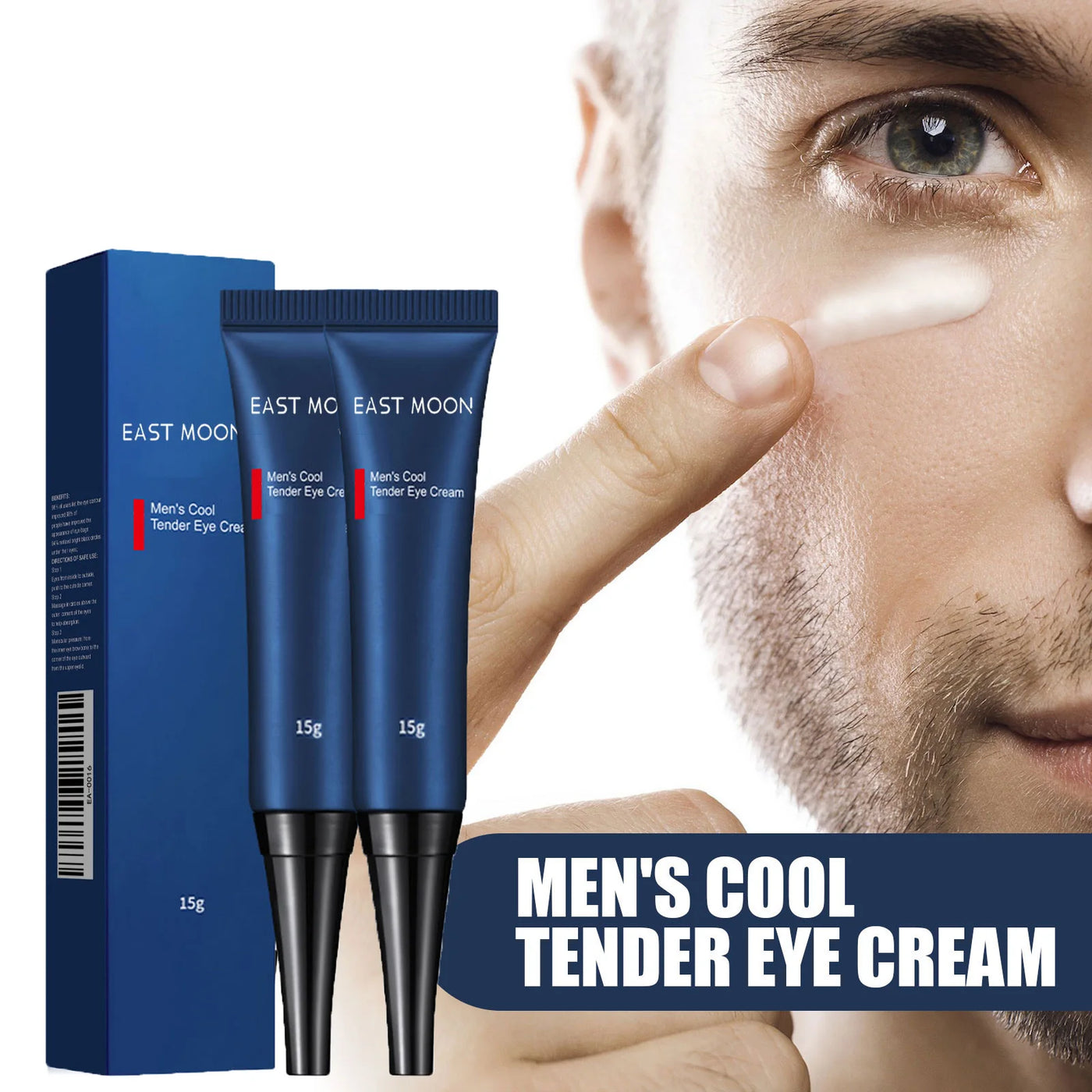 2Pcs Men's Retinol Eye Cream Moisturizing Anti-Aging Remove Dark Circle Anti-Puffiness Fade Wrinkles Hydrating Firming Eye Care
