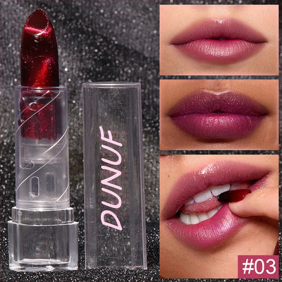 Moisturizing Cat Eye Lipstick Mirror Glitter Metallic Lipstick Diamond Pink Pearl Sparkling Lip Gloss Color Changing Lips Makeup