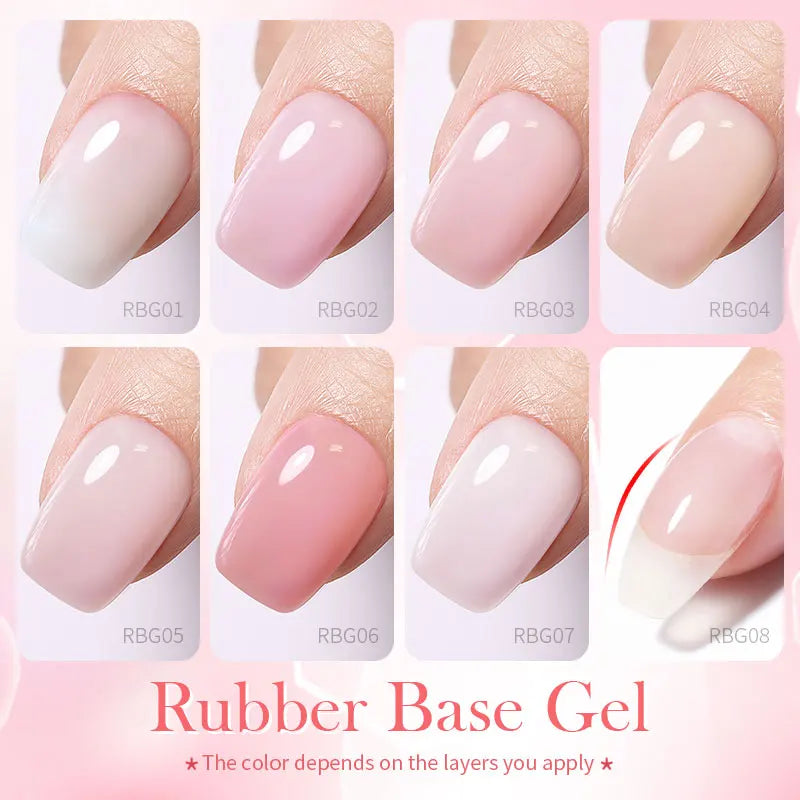 BORN PRETTY 15ML Milky Pink Rubber Base Gel Camouflage Color Coat Jelly White Nude Soak Off Nails Gels Varnish Self-leveling Gel