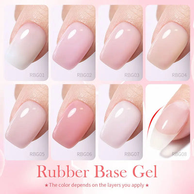 BORN PRETTY 15ML Milky Pink Rubber Base Gel Camouflage Color Coat Jelly White Nude Soak Off Nails Gels Varnish Self-leveling Gel