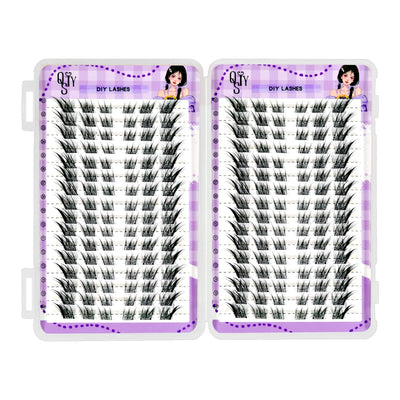 QSTY 32 Rows High Quality Beauty Eyelash Book Eyelash Extension 192-384 PCS Lash Cluster Individual False Eyelashes Clusters