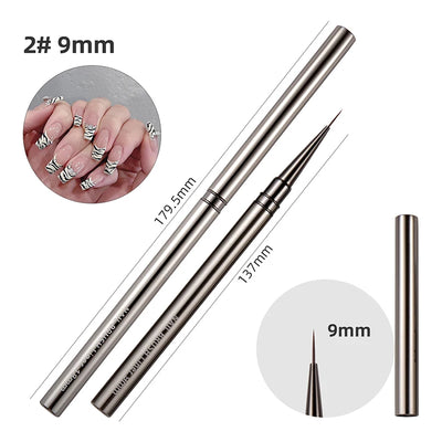 BORN PRETTY Nail Liner Brush DIY Drawing Painting Flower Line Stripes Pen Metal Handle UV Gel Nail Art Brushes Manicure Tool