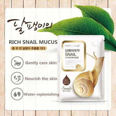 10/20/30pcs Snail Moisturizing Face Mask Anti-aging Anti Wrinkles Whitening Facial Masks Sheet Mask Skin Care Korean Cosmetics