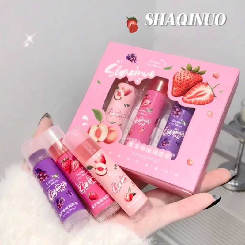 Jelly Fruit Lip Balm Plant Extract Moisturizing & Nourishing Lip Pomade Lasting Hydrating Lip Gloss Care Juicy Peach Lipsticks