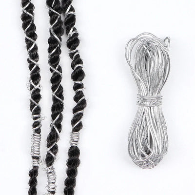 Dreadlock Braids Hair Accessories Silver Gold Braiding Hair Deco Styling Shimmer Stretchable African Braid Braided Elastic Cord