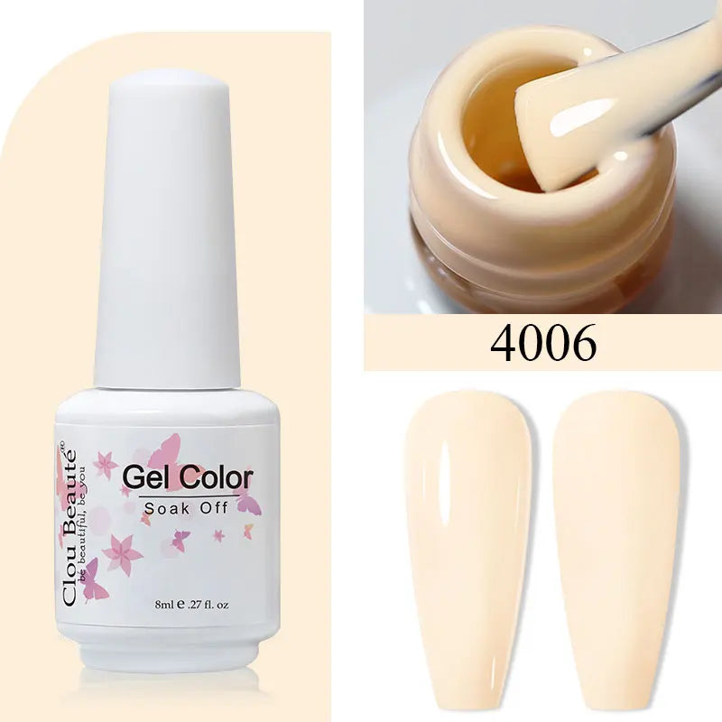 Clou Beaute 8ml Gel Polish Colorful Glitter UV Nail Gel Vernis Semi Permanent Glass Bottle Blue Green White Soak Off Gel Nail