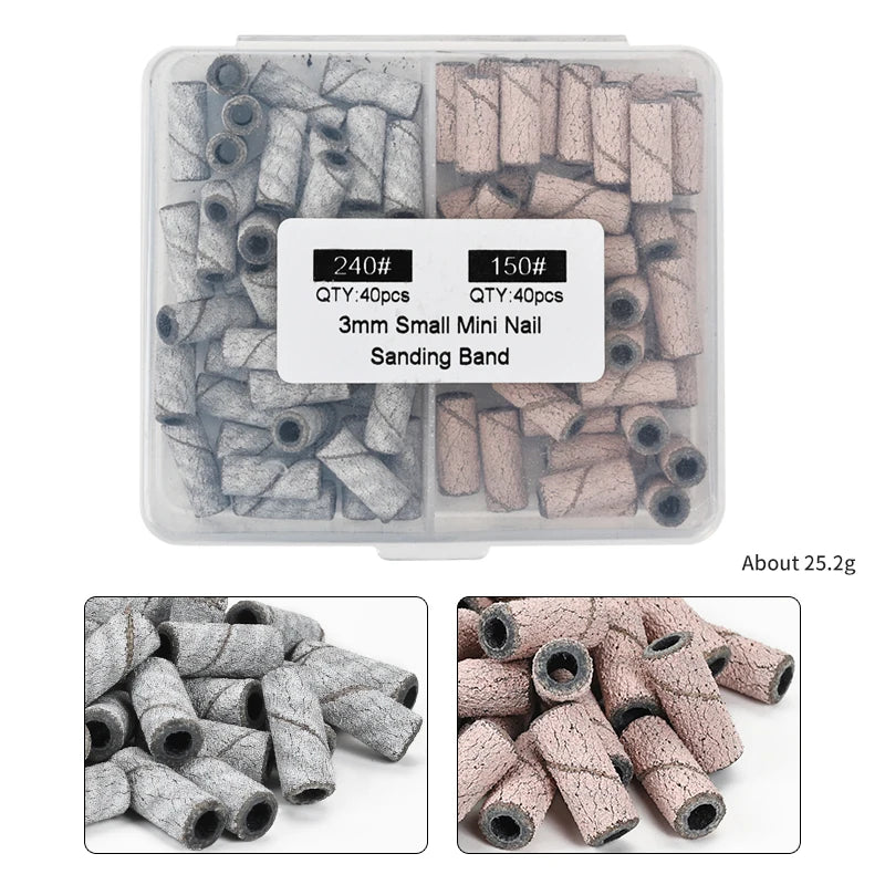 3.1mm Mini Nail Sanding Bands Mandrel For Manicure Sandpaper Ring Holder Stainless Steel Nail Drill Accessories Nail Art Tools
