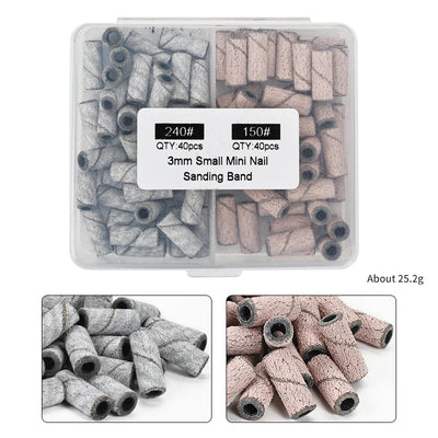 3.1mm Mini Nail Sanding Bands Mandrel For Manicure Sandpaper Ring Holder Stainless Steel Nail Drill Accessories Nail Art Tools
