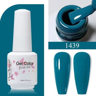 Clou Beaute 8ml Gel Polish Colorful Glitter UV Nail Gel Vernis Semi Permanent Glass Bottle Blue Green White Soak Off Gel Nail