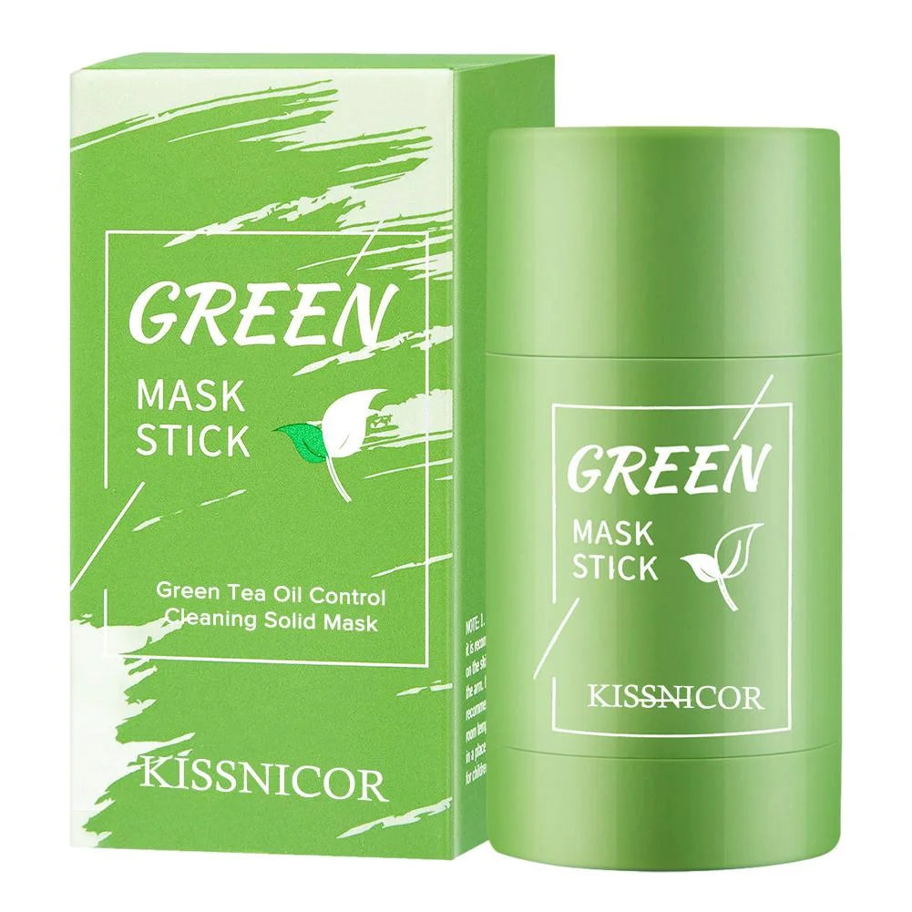 Green Tea Stick Facial Mask Deep Cleaning Mud Cream Replenish Water Moisturize Control Oil Shrink Pores Remove Blackheads