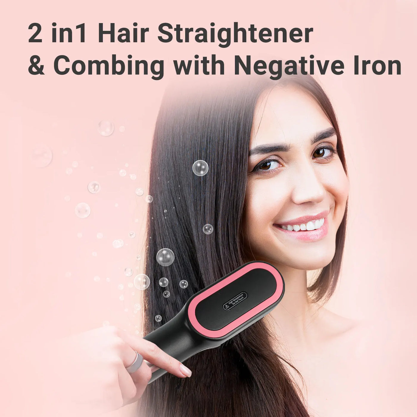KIPOZI Hair Dryer Brush Negative lon 3 In 1 Hot Air Dryer Styler and Volumizer Pro Hair Straightener Curler Blow Dryer Brush
