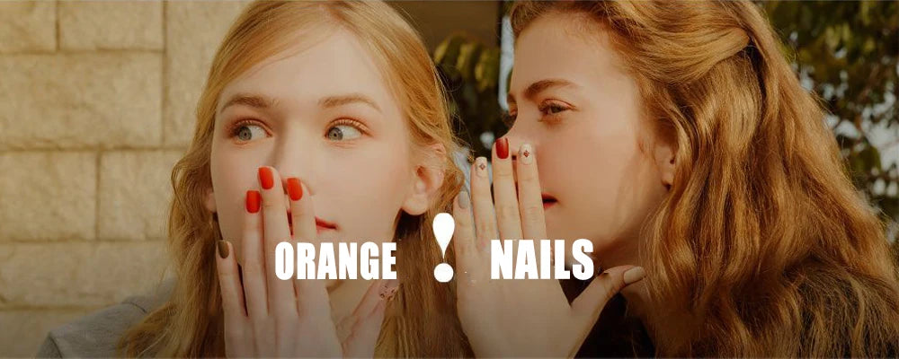 Handmade Press On Nails Medium Cool Reusable Decoration Fake Nails Full Cover Artificial Manicuree Wearable Orange Nail Store