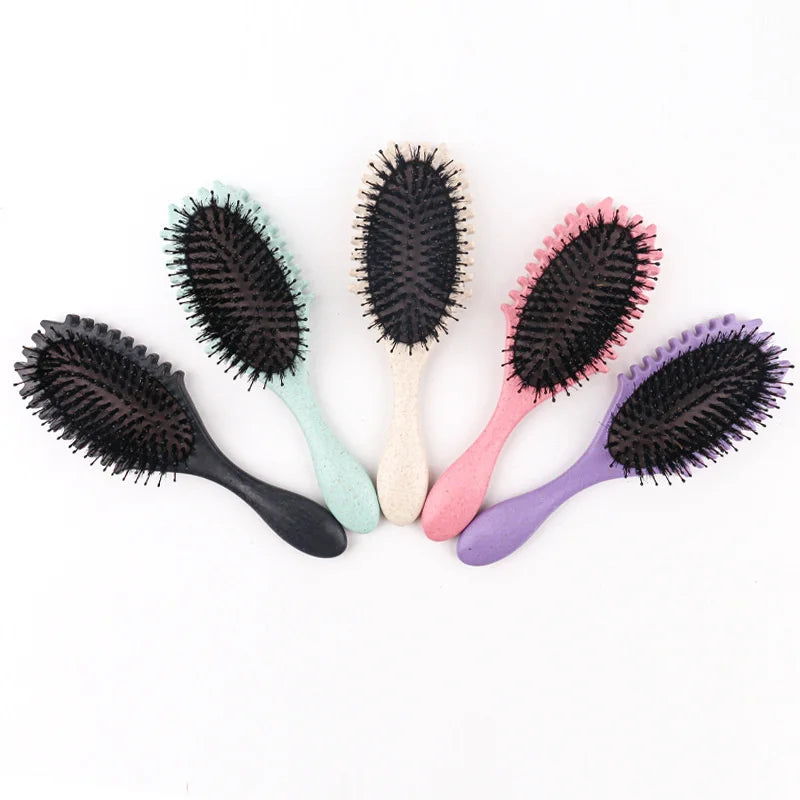 Curls Define Styling Brush Tangled Boar Bristle Hair Comb Boar Bristle Detangling Hair Brush Shaping Defining Hair Styling Tools