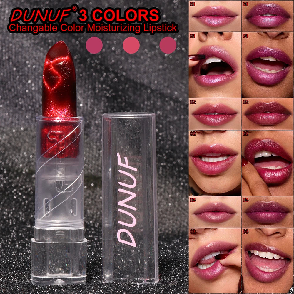 Moisturizing Cat Eye Lipstick Mirror Glitter Metallic Lipstick Diamond Pink Pearl Sparkling Lip Gloss Color Changing Lips Makeup