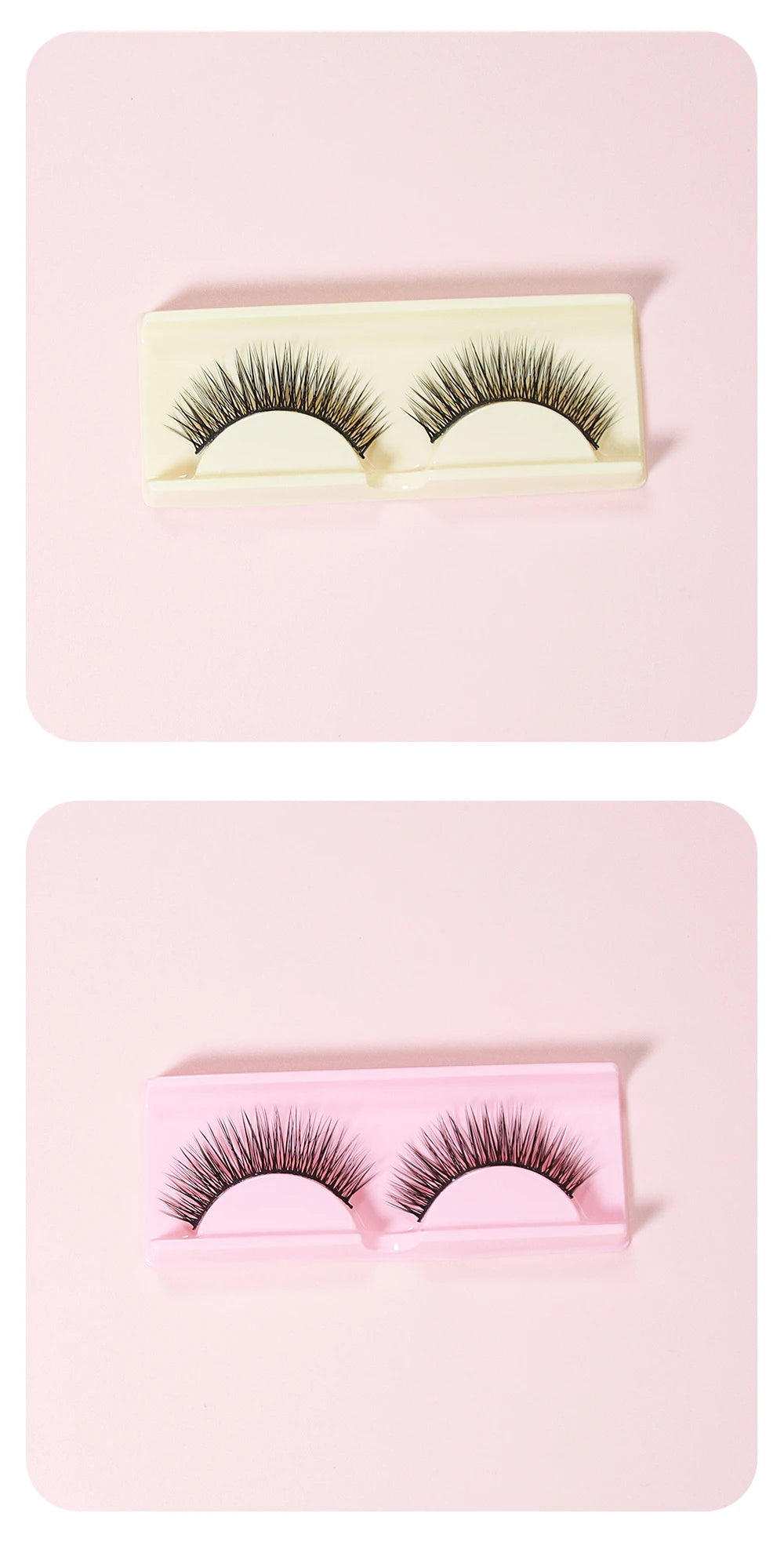ANNAFRIS 50pcs Eyelashes Packaging Box False Lash Plastic Tray Holder Empty Storage Cover Mink Eyelash Display Box