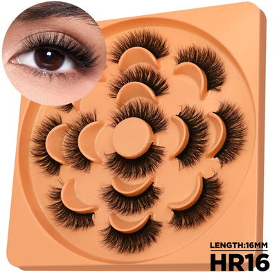 GROINNEYA 3D Fluffy False Eyelashes Look Soft Cat Eye Eyelashes Cosmetics Thick Curled Mink Eyelashes lashes Extension  Makeup