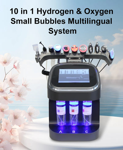 AOKO Updated 10 in 1 Bubbles Skincare Facial spa Hydrogen Purification Face Cleaning Professional Beauty Machines