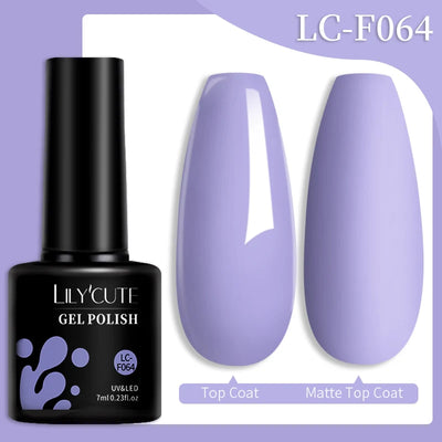 Lilycute Auroras Effect Gel Nail Polish Top Coat Summer Purple Spar Glitter Laser Semi Permanent Soak Off Nail Art Gel Varnish