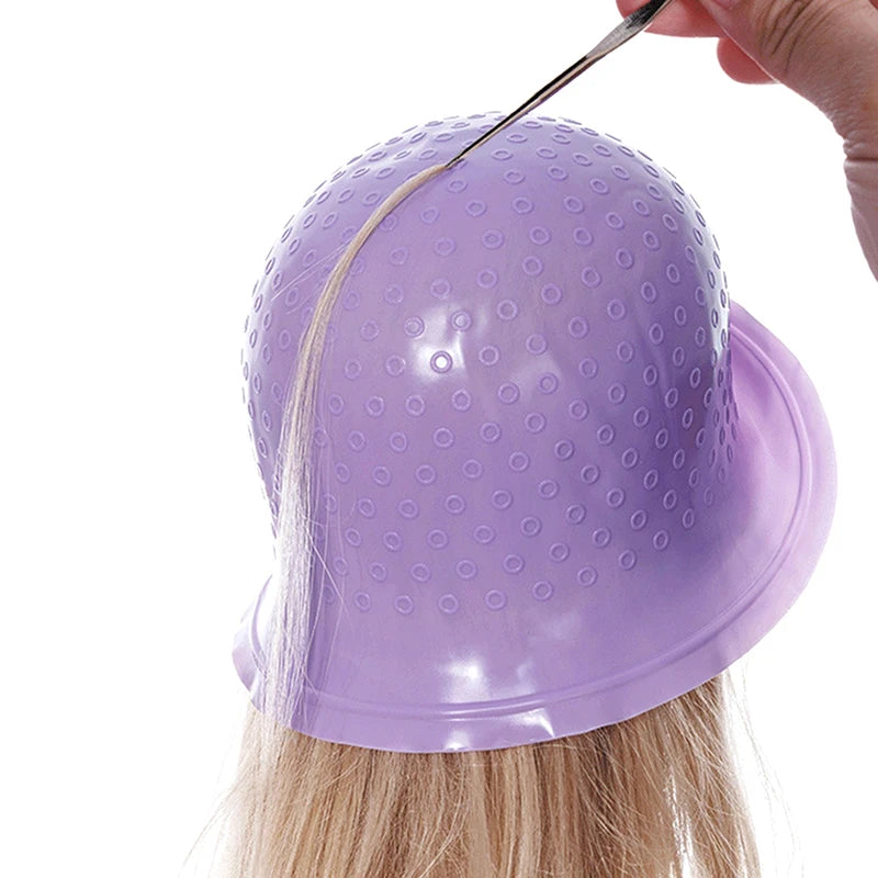 Hair Coloring Highlighting Cap Reusable Silicone Highlight Cap Pull Through Caps For Hair Dying Frosting Cap With Hook