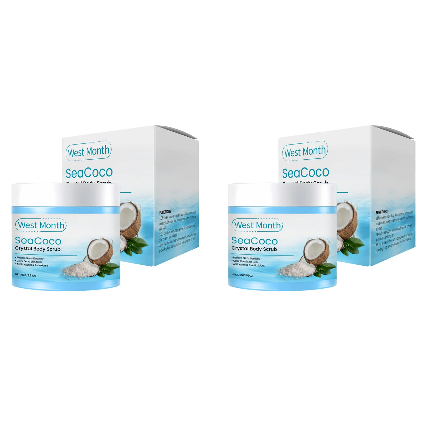 Coconut Body Scrub Exfoliating Remove Dead Skin Fading Dark Spots Softening Brightening Smoothing Cleansing Sea Salt Body Scrub