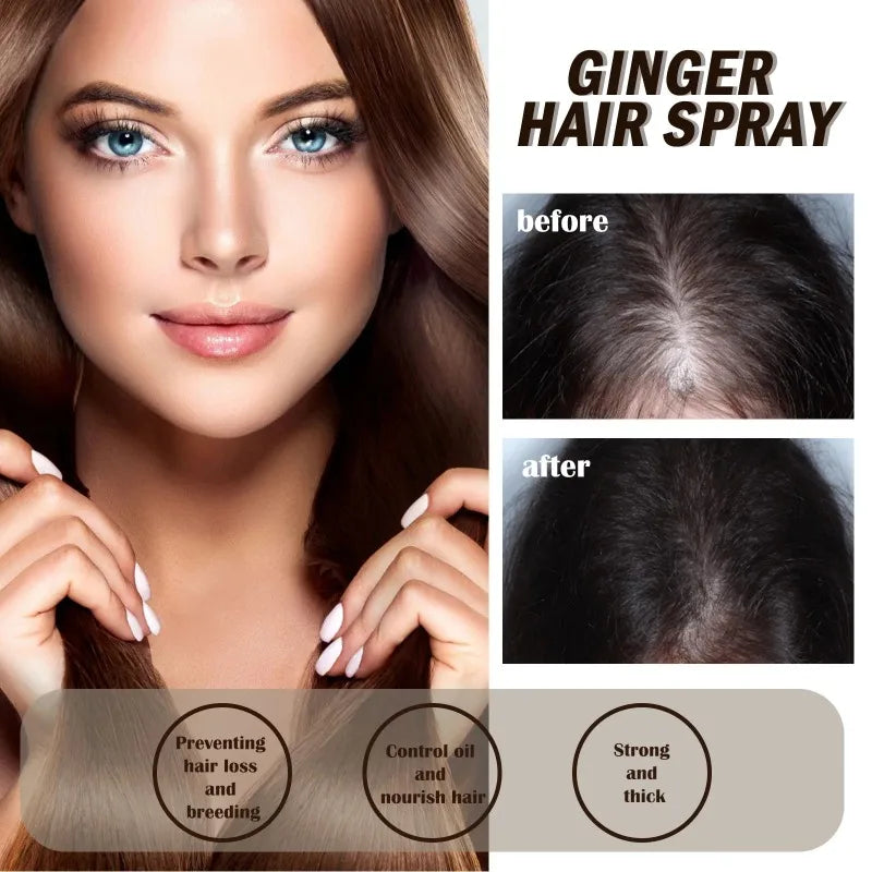 Hair Growth Serum Spray Ginger Anti Hair Loss Treatment Products Repair Nourish hair Roots Fast Regrowth Men Women