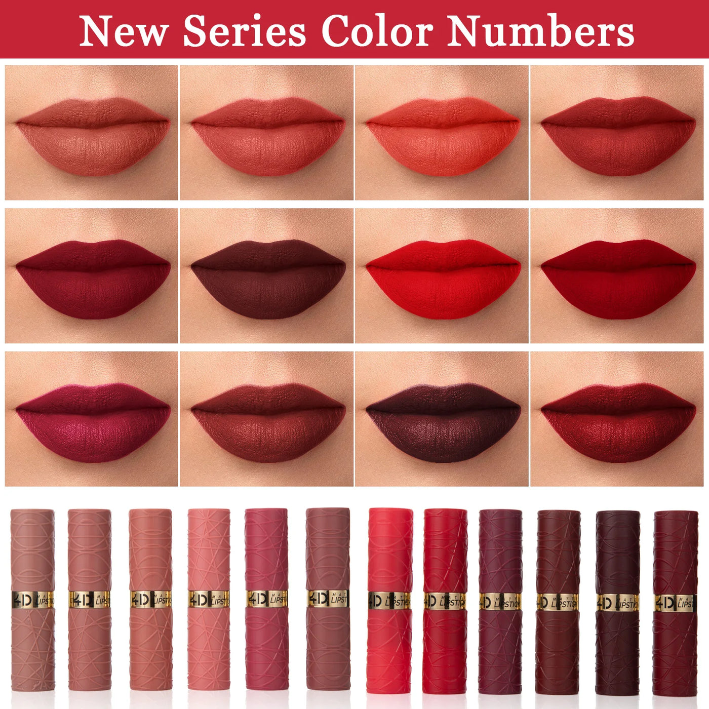 12 color lipstick matte fog lipstick lip glaze waterproof, non fading, non stick cup, suitable for goddess