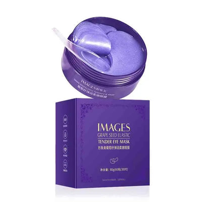 60pcs/box IMAGES Grape Crystal Collagen Eye Mask Anti Dark Circles Eye Bags Moisturizing Anti-aging Eye Patches Eyes Gel Masks