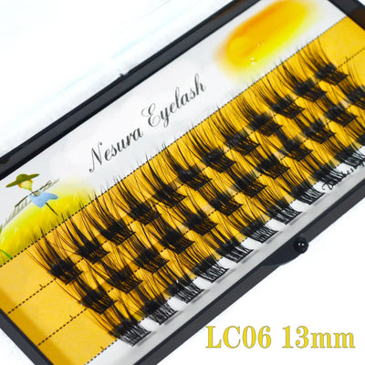 DIY Clusters Eyelash Extension, Dovetail, Segmented Lashes, 36 Volume, 3D Fluffy, Natural, Individual Bundles, LC02-7